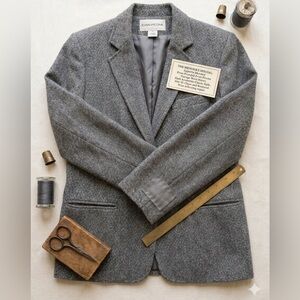 PREPAIR PROJECT Vintage Evan-Picone 60% Wool Blazer Grey Sz 10